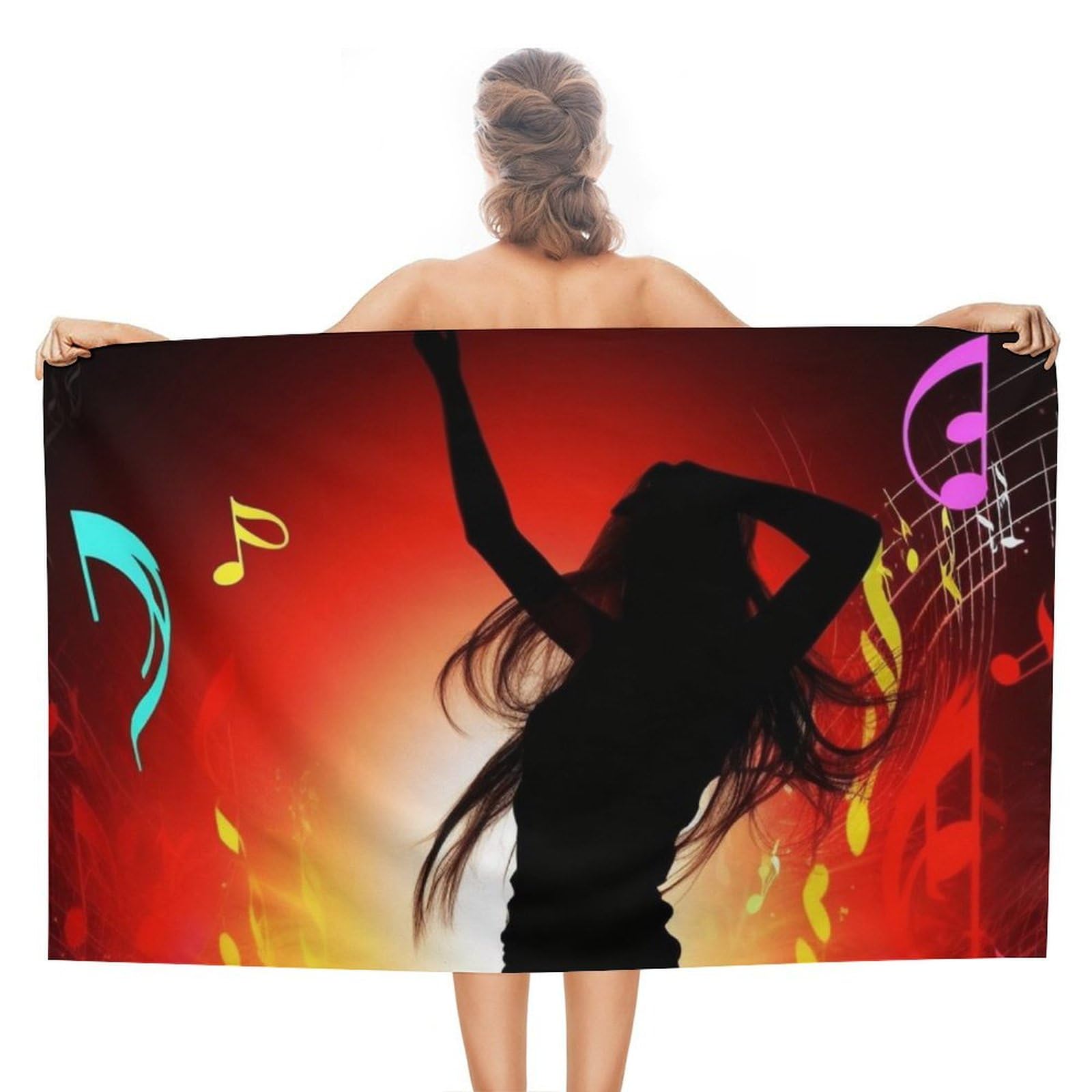 LSRCPD Beach Towels Dance Music Pool Camping Swim Yoga For Women Adults 80X130Cm