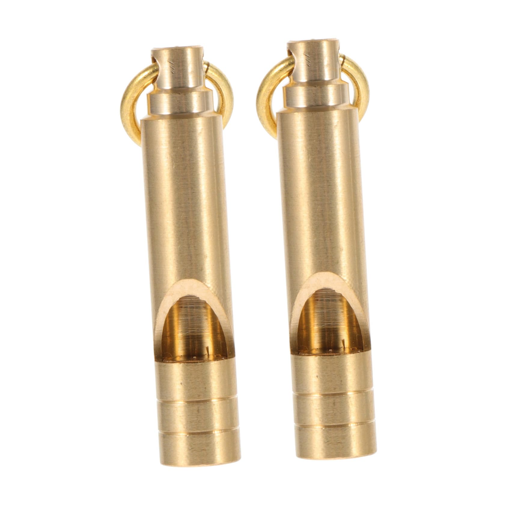 BESTonZON 2Pcs Retro Brass Outdoor Whistle High Pitch Whistle Keychain for Lifeguard Backpack Camping Emergency Use Durable and Loud Sound