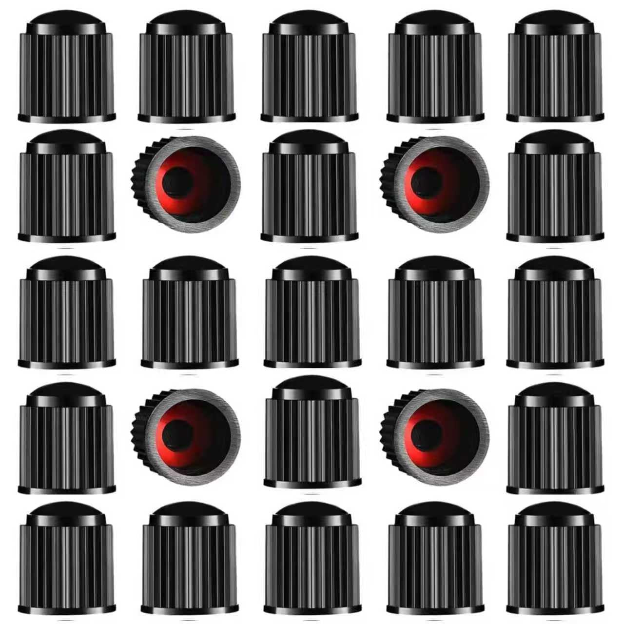 Photo 1 of 16 Pcs Tire Valve Stem Caps Upgraded Version with Sealing Ring for Car, Motorbike, Truck, Bike (Black)