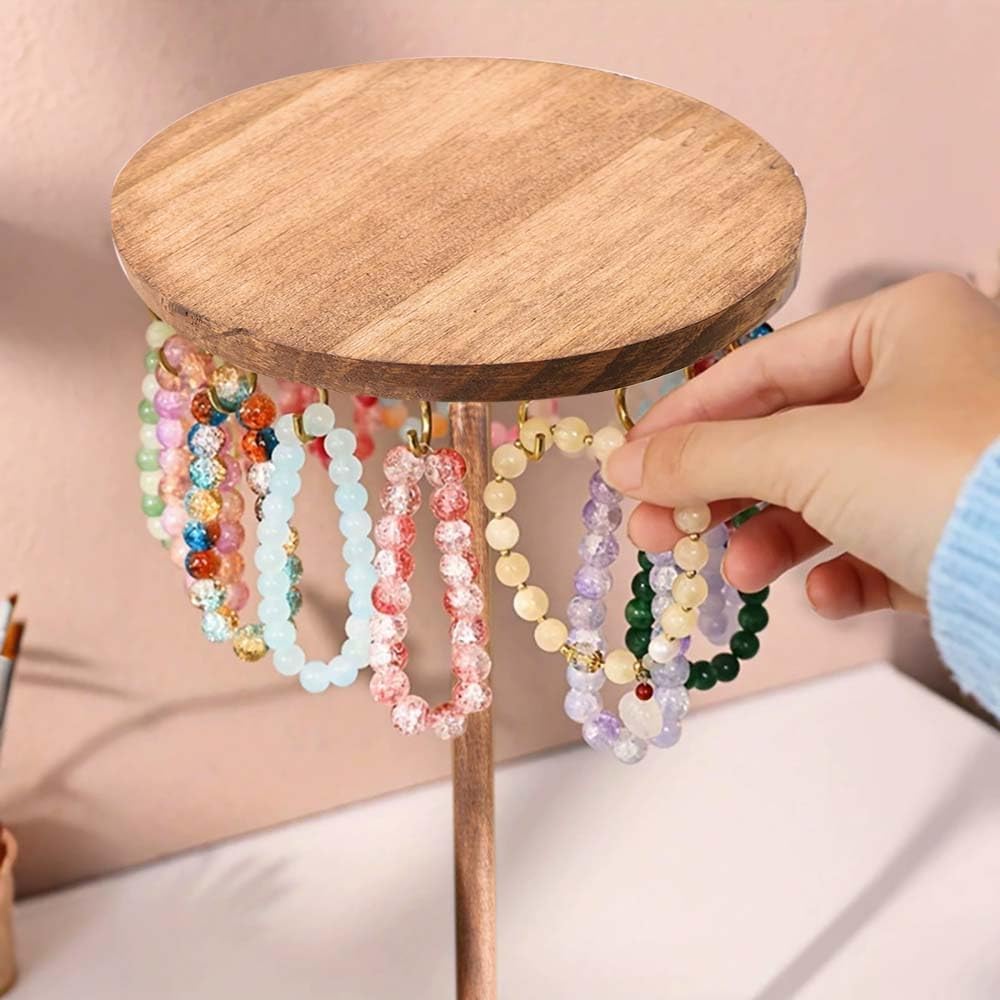 Jewelry Holder Stand, 10" Tall Necklace Organizer Rack, Wood Display Storage for Necklaces, Bracelets, Rings, Earrings, Aesthetic Room Décor for Girls and Women - Image 6