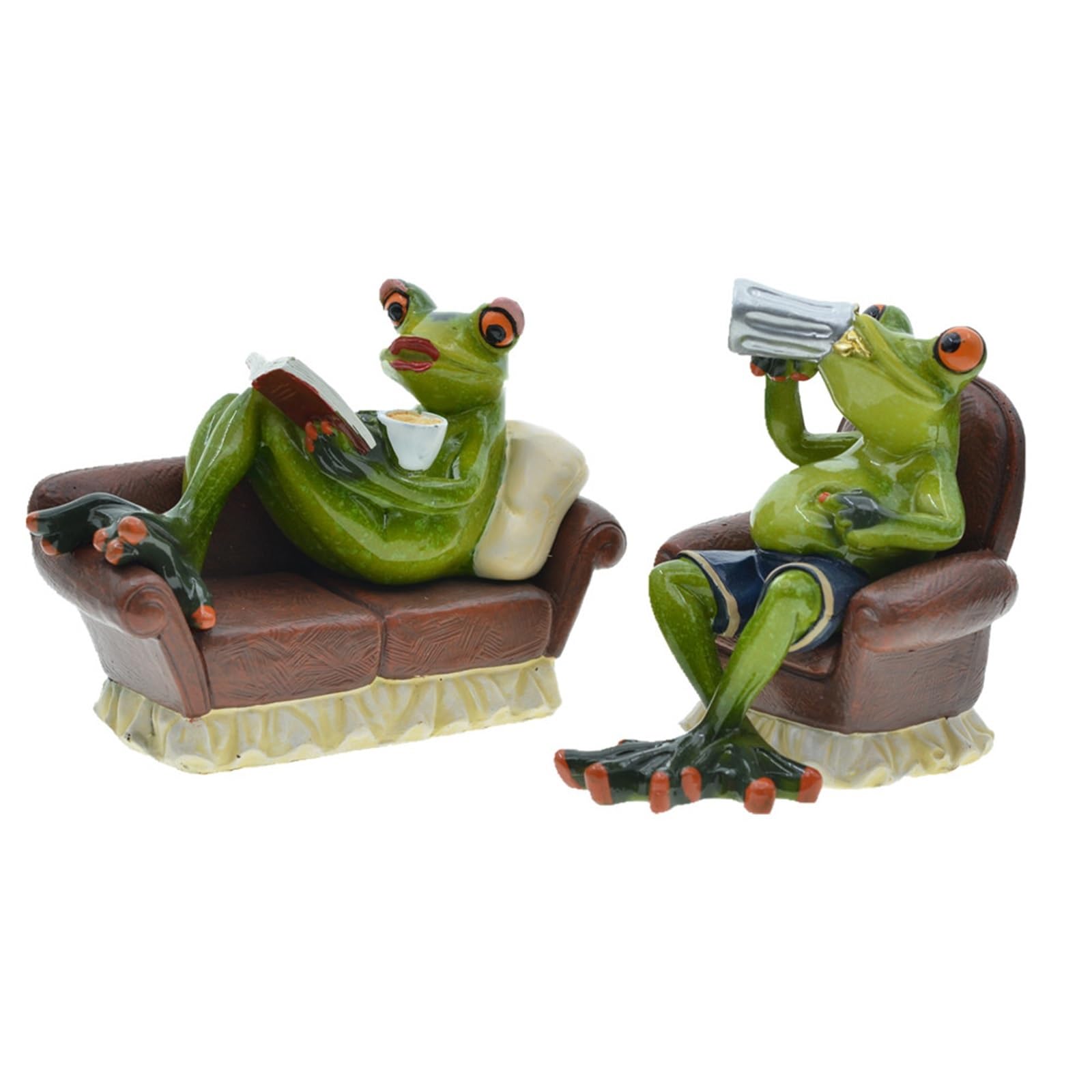2 sztuk/zestaw ogród ciesz się życiem para żywiczna figurka żaby Nordic dekoracja pokoju domowego figurka zwierzątko miniaturowa dekoracja stołu (Color : GrandParents)