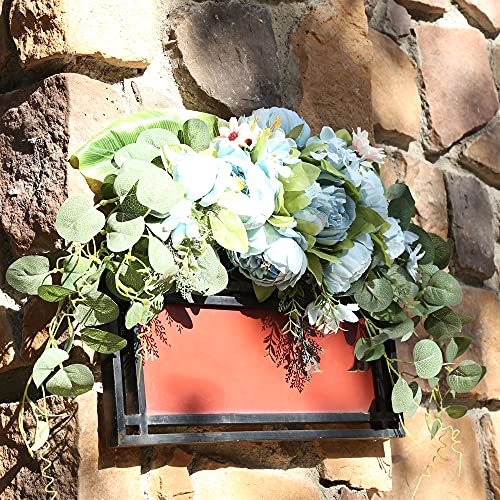 Insunsix Wedding Arch Flowers,Artificial Swag Peony Flower Eucalyptus 30 Inch Floral Swag Door Swag Wreath Twig For Home Wedding Wall Door Decoration(Blue) #TOP6