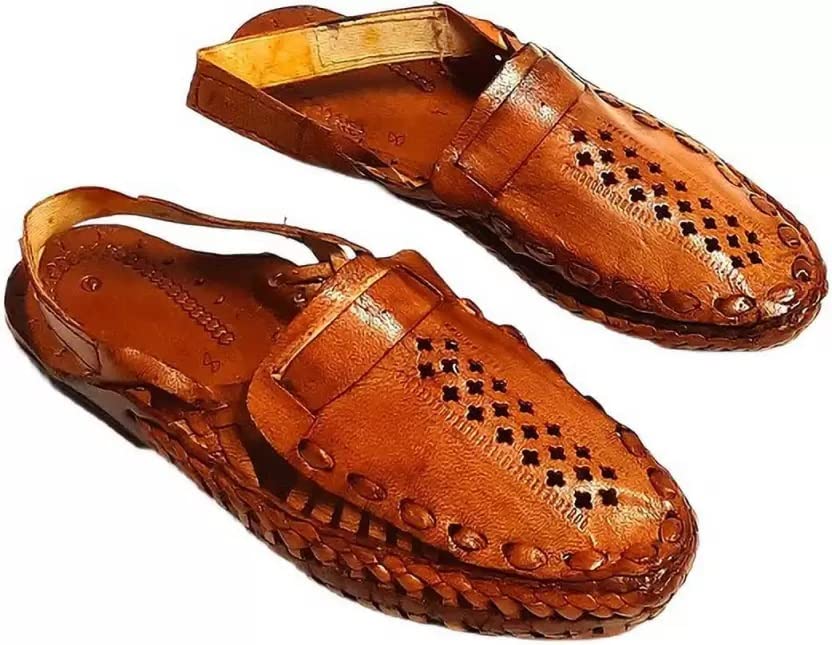 QADUMI Men Royal u0026 Traditional Style Leather Ethnic Brown Kolhapuri Chappals /Sandals/Mojaris Color Brown (UK_11) : Amazon.in: Shoes u0026 Handbags