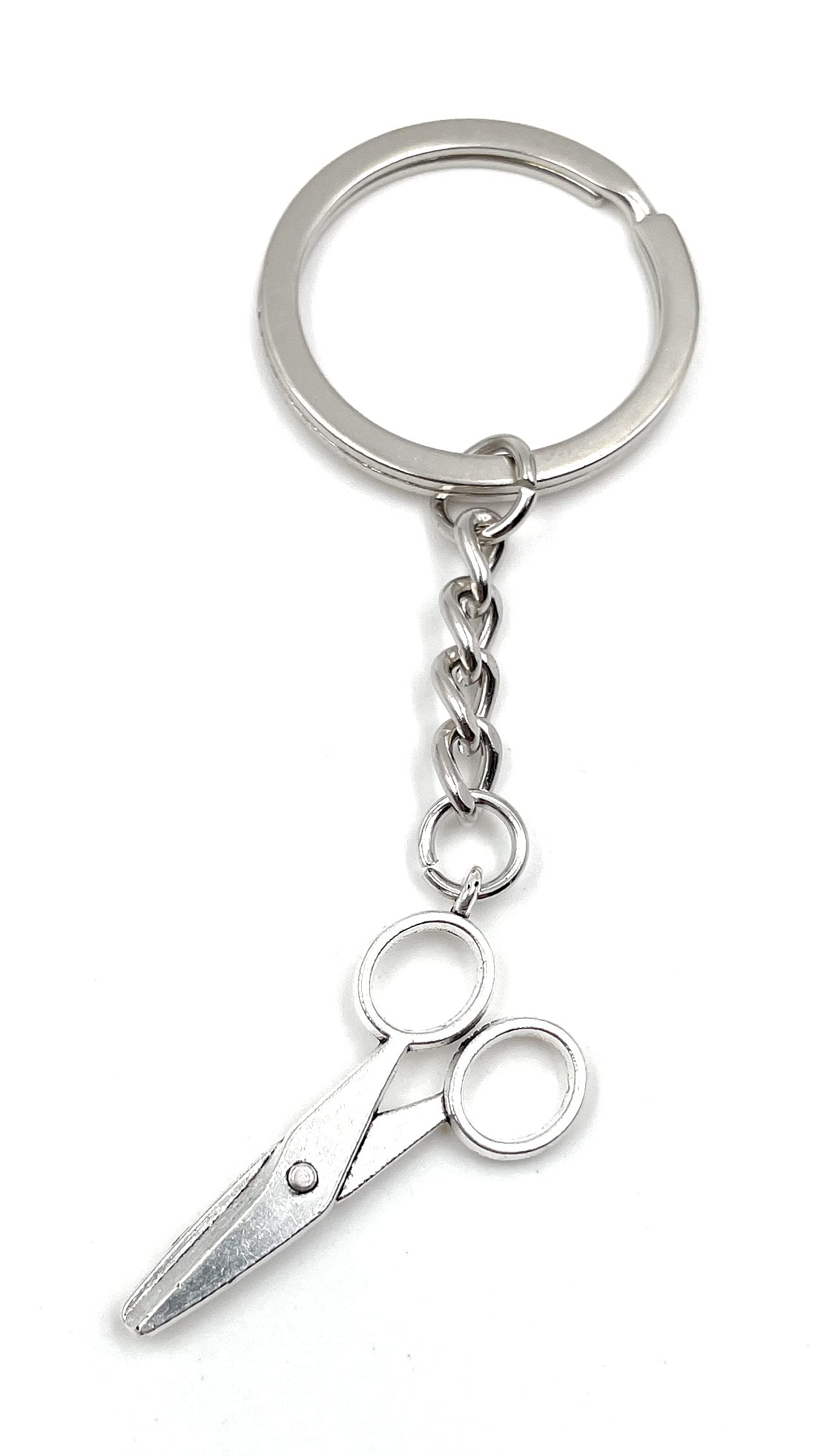 Onwomania Keychain Scissors cutting tool silver Charm Chain Key Ring