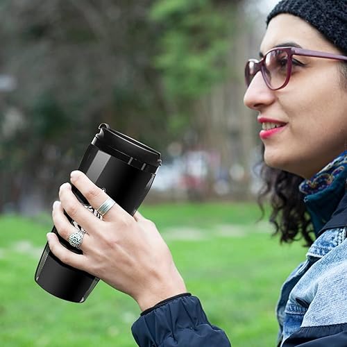 Miniatura 8 de Fuck You - Tazas de café con diseño de esqueleto con tapa aislada, vaso de viaje, reutilizable, para bebidas de café y agua