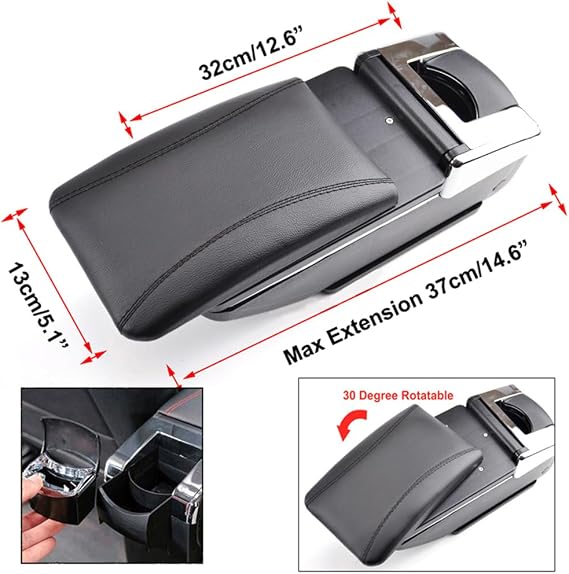 Car Center Console Armrest Storage Box Compatible with Hyundai Accent/Verna/Solaris 2 2018 2019 2020 2021 Auto Armrest with Cup Holder Ashtray