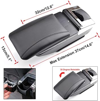 Car Center Console Armrest Storage Box Compatible with Hyundai Accent/Verna/Solaris 2 2018 2019 2020 2021 Auto Armrest with Cup Holder Ashtray