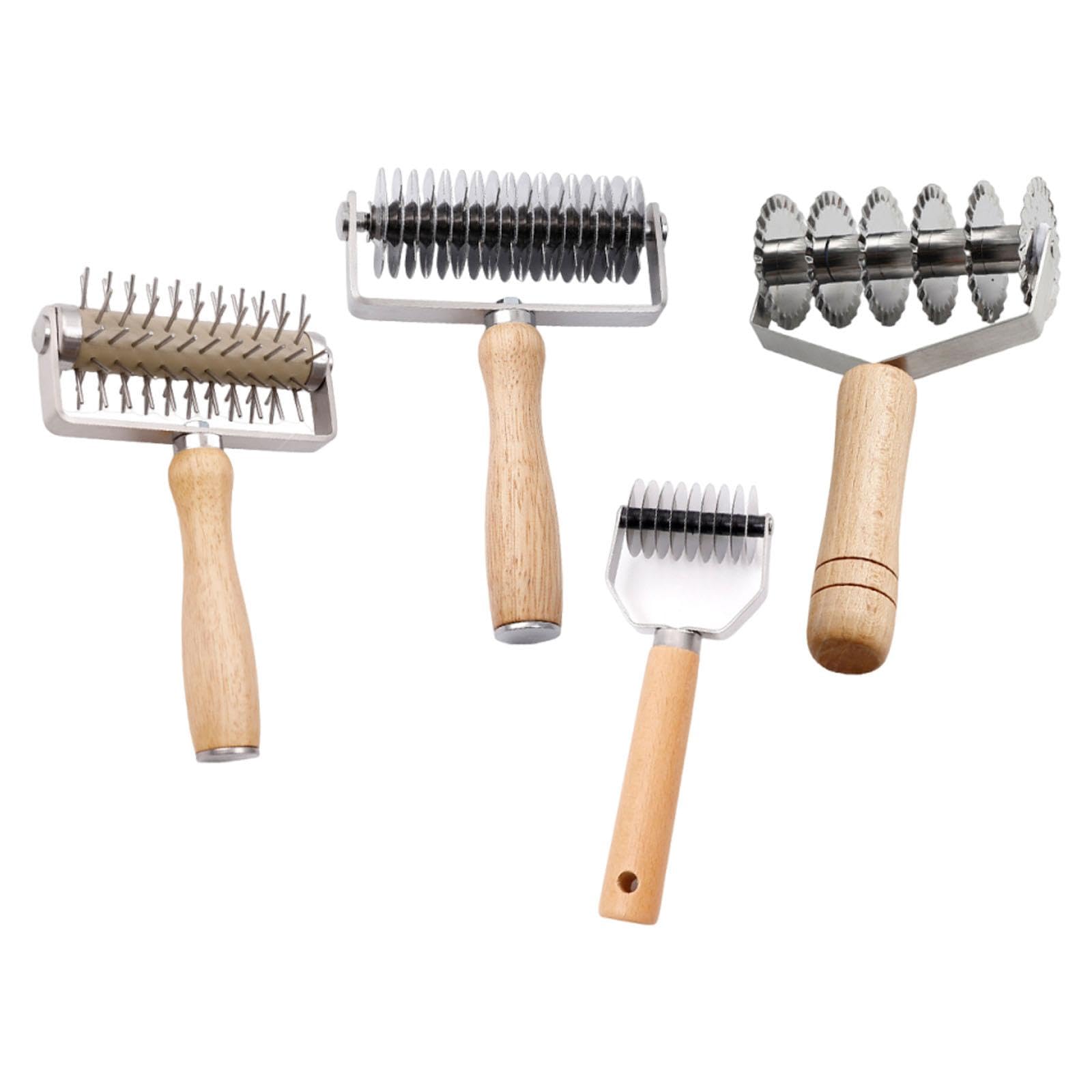 4 Piezas de Rodillos de Rejilla para Cortar Fideos, Herramientas de Corte, Dispositivos de Corte, de Pasteles, Perforador para Restaurante