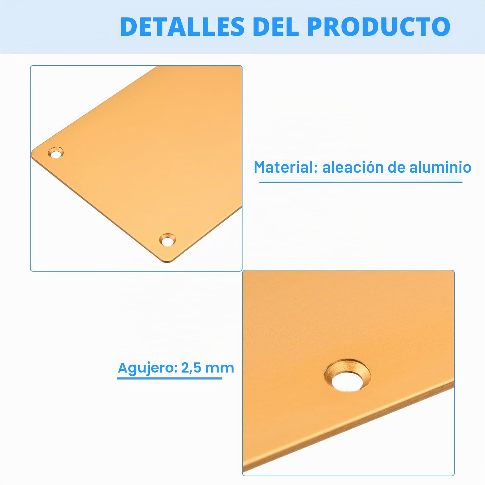 sourcing map 2 piezas Placa inferior para puertas, Placa protectora de puerta de aluminio de 10 x 40 centímetros, espesor de 2 mm, para puerta delantera o trasera exterior, dorado