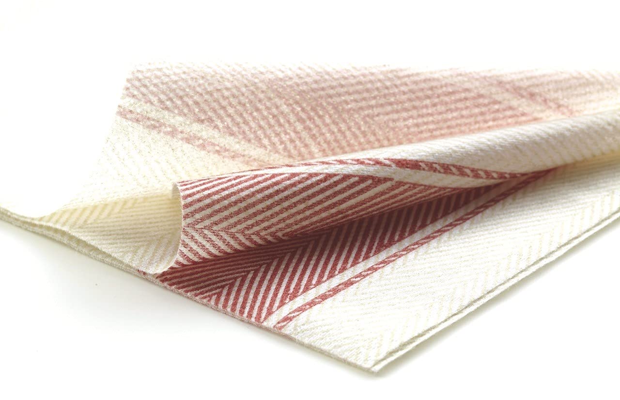 Tovaglioli Monouso Kitchen in Tessuto non Tessuto (TNT), disegno ad effetto spigato, 30x40cm 800 pz, Rosso