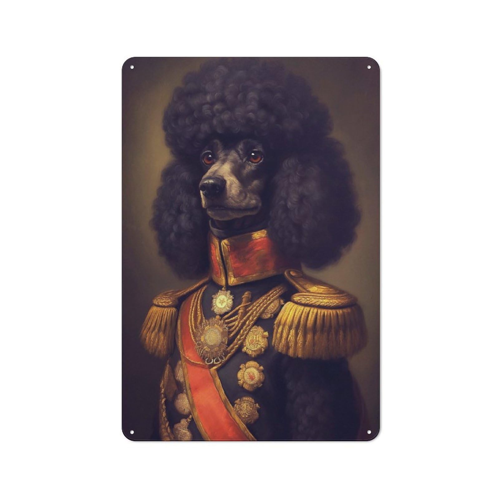 Retro Metal Plaque 30x20cm Featuring Black Poodle, Bistro Wall Plaque for Bakery, Diner, Cafe Or Family Room