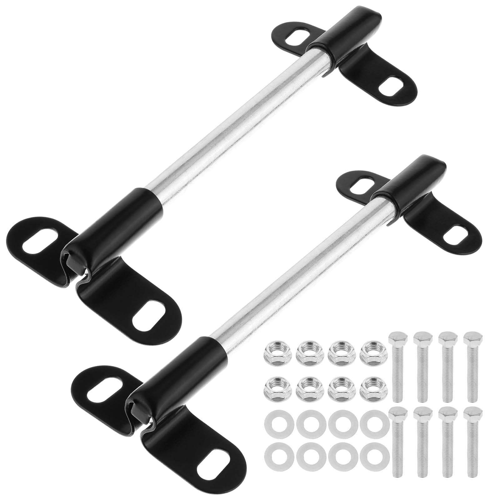 Heavy Duty Wheelbarrow Axle Bracket Set 25 x 1.6 cm Wheelbarrow Axle Shaft and 5.3x 8.4 cBrackets Compatible with 5/8",1.6cm Hole Wheelbarrow Axles Includes Bolts and Nuts
