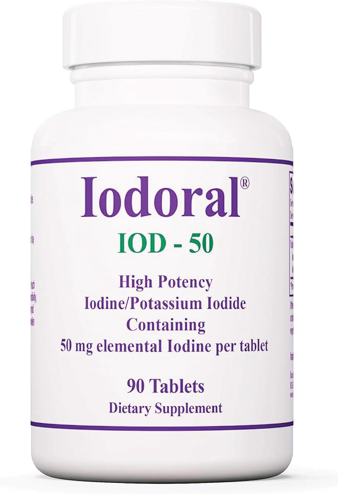 Optimox Iodoral 50 mg - Iodine & Potassium Iodide Supplement for Thyroid & Immune System Support- Non-GMO & Gluten-Free - 90 Servings - 90 Count