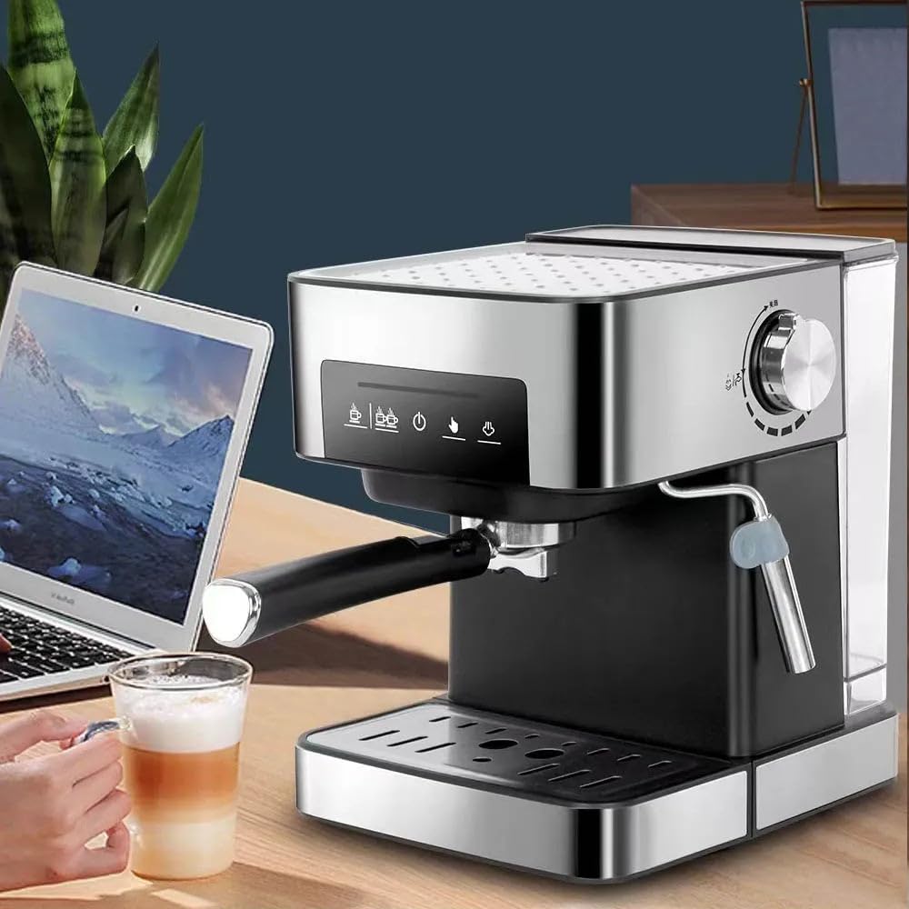Macchina da caffè espresso 20 bar, macchina da caffè semiautomatica con montalatte a vapore per la produzione di birra casalinga