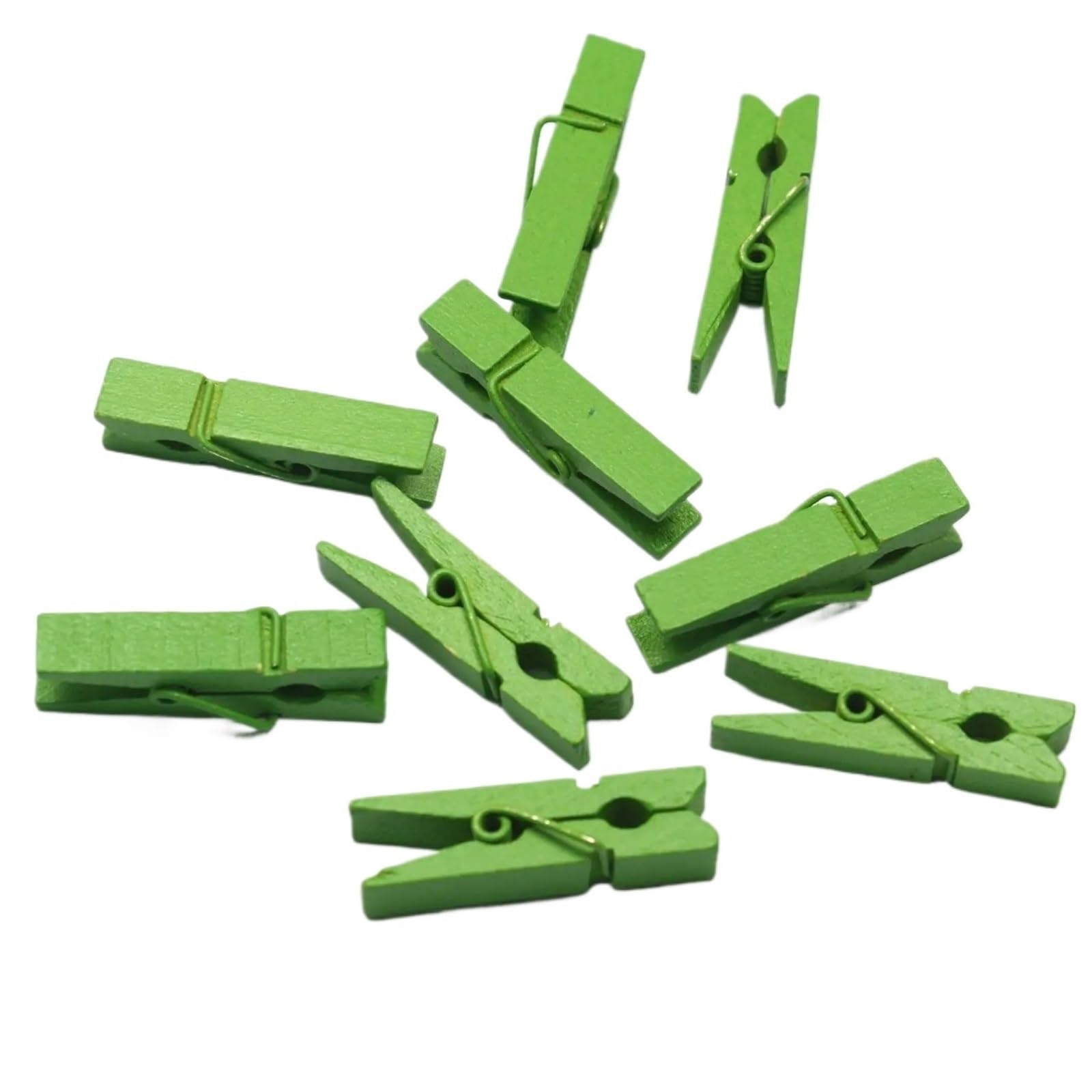 200Pcs Wooden Clothespins Colorful Small Clip For Colthes(Green)