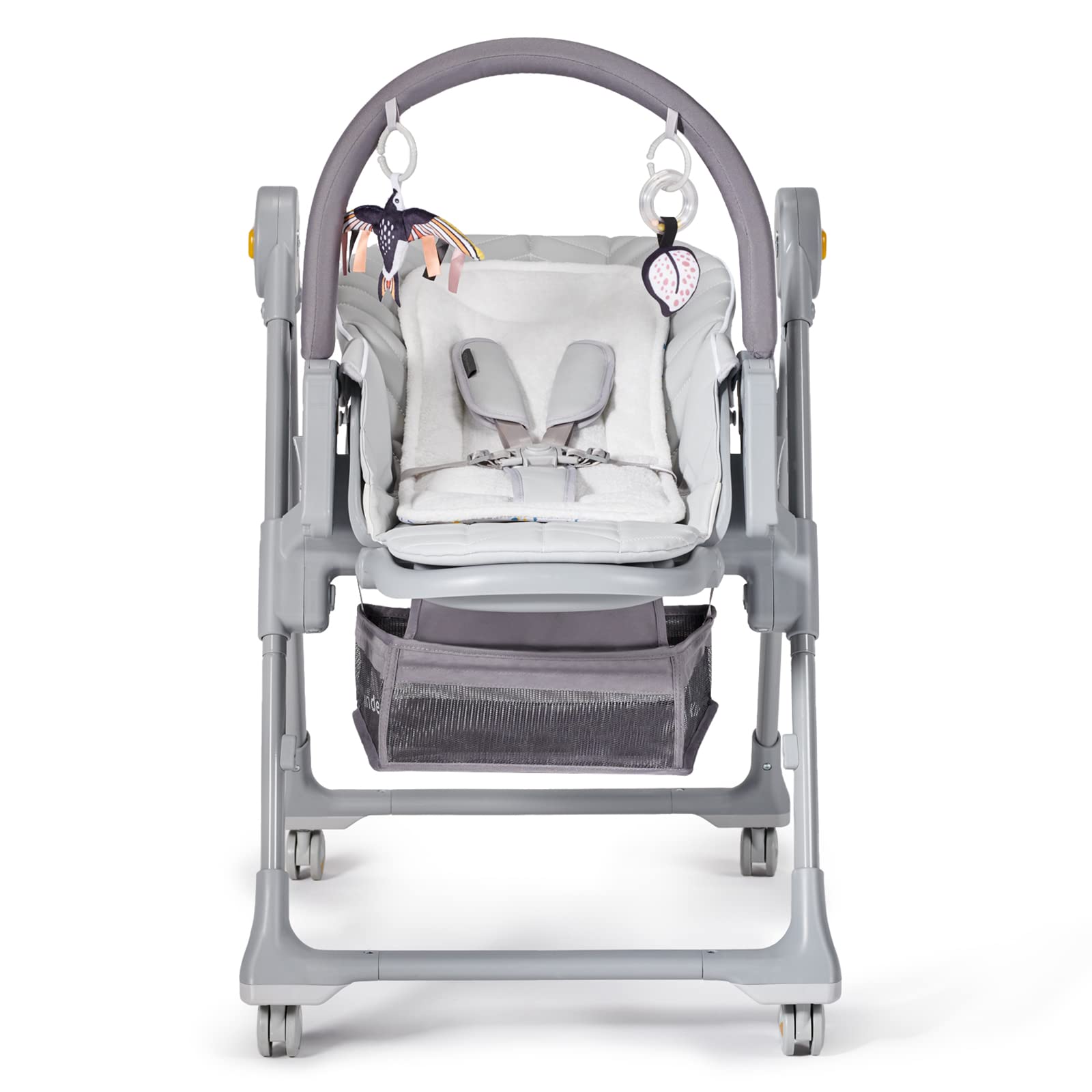Kinderkraft LASTREE Seggiolino Pappa Reclinabile 0-36 Mesi, Funge da Sdraietta con Barra dei giochi, Schienale Poggiapiedi regolabile, Regolare l'altezza del Sedile, Grigio
