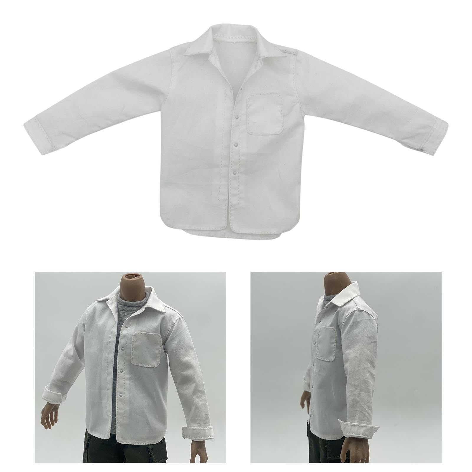 grey dress shirt 1/6th scale figure amazon Generic 1/6 Scale Male Casual Shirt 1:6 Male Figure Casual Shirt Figures  Costume for 12 Inch, White, Figures