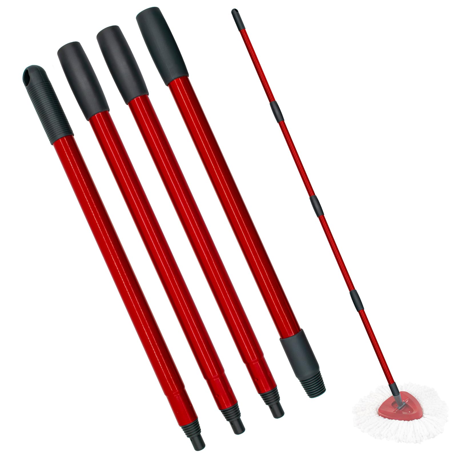 Spin Manico di Ricambio Mop Compatible With Vileda Turbo Spin Mop EasyWring Adjustable 4 Section Rod Rimovibile
