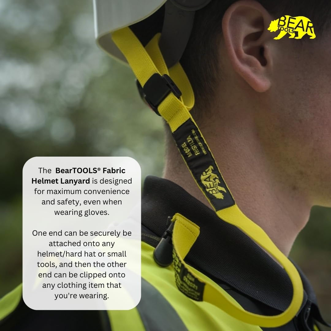 BearTOOLS Coil Helmet Lanyard Dual Attachment, Universal Fit, Max Load