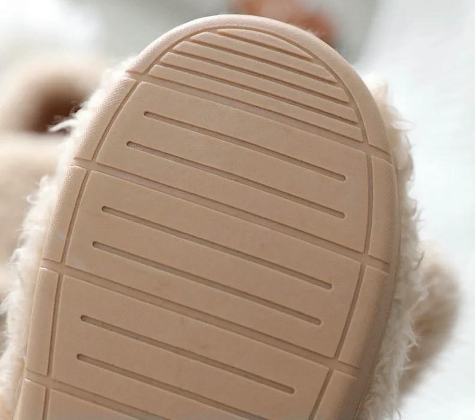 Pantuflas Zapatillas Cortas De Invierno para Mujer, Zapatos Cálidos Y Acogedores Algodón El Hogar, Antideslizantes Parejas Perros Lindos Interiores-Perro Caqui1-44-45(Ajuste 43-4