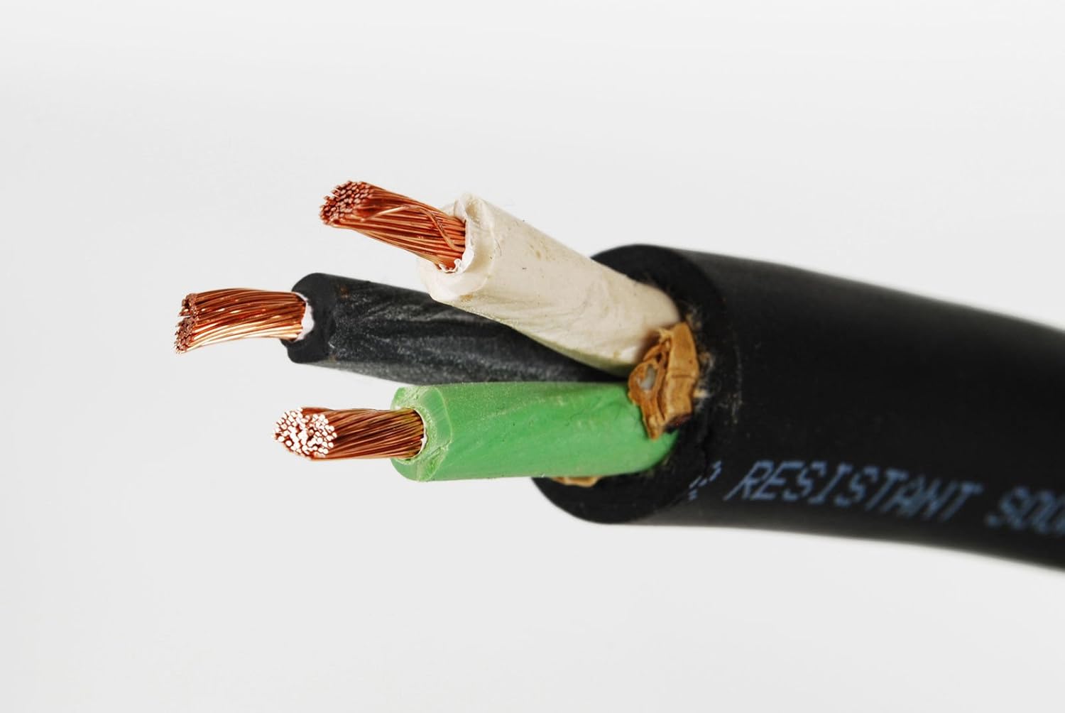 100' 10/3 SOOW SO Electric Wire Cord — Heavy Duty Portable Power Cable for Indoor, Outdoor, Industrial — 10 Gauge 3 Conductor Copper Wire — Black