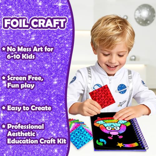 Image of FUNNYB&G Foil Art Craft Kit for Kids, Sparkly Birthday Gift Toy for Boys