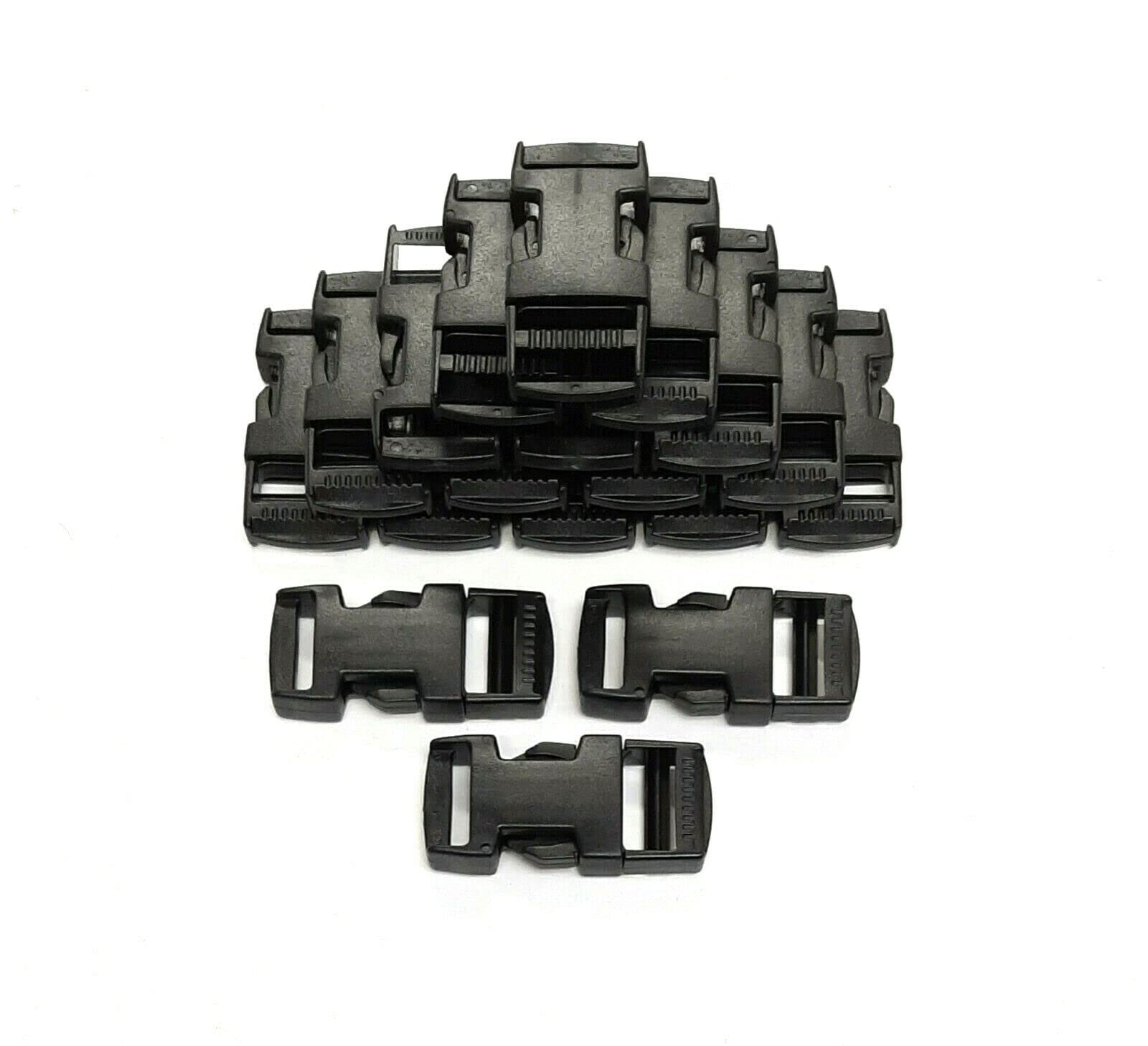 Church Products UK 20mm Plastic Side Release Buckles x2 - x100 Quick Snap Clasp Adjustable Webbing Straps Belts Bags Backpacks (100)