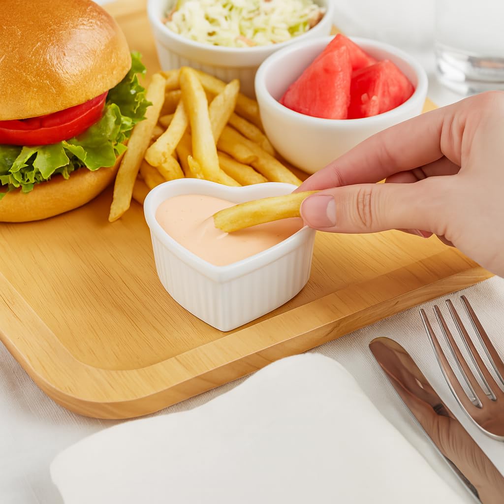 HIC marques qui Cook en porcelaine en forme de coeur ramequins, Lot de 6