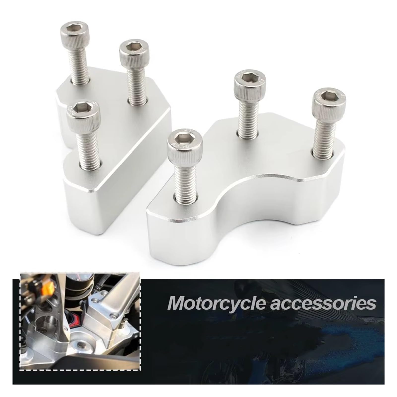 Adaptador De Clip Para Manillar Elevador Motocicleta Para Concours 1400 GTR1400 2008 2009 2010 2011 2012 2013 2014 2015 2016-2019 Alzas Manillar Moto(Titanio)