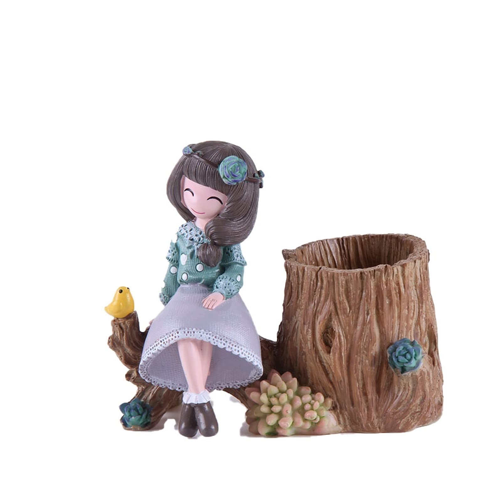 pojemnik na pędzle Creative Fashion Małe świeże długopis uchwyt biurko Organizator Box Resin Ołówek Uchwyt Biurko Schludny Pióro Uchwyt na biurko Kreatywne i przydatne pojemnik na długopisy(A)