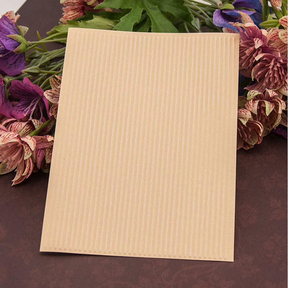 PUPUZAO Plastic Embossing Folder (4-1/8x5-13/16 inch Vertical Stripes) Paper Crafts Plastic Textured Impressions for Card Making Scrapbooking