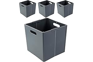 4-Pack Plastic Storage Cubes 11 x 11, Foldable Cube Storage Organizers