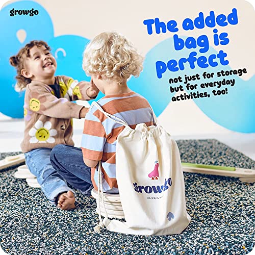 Growgo Montessori Wooden Stepping Stones For Kids - Patented Design Set Of 12 Balance Stepping Stones, Toddler Stepping Stones Balance Stone, Sensory Kids Stepping Stones Kit, Floor Is Lava Obstacle #TOP7
