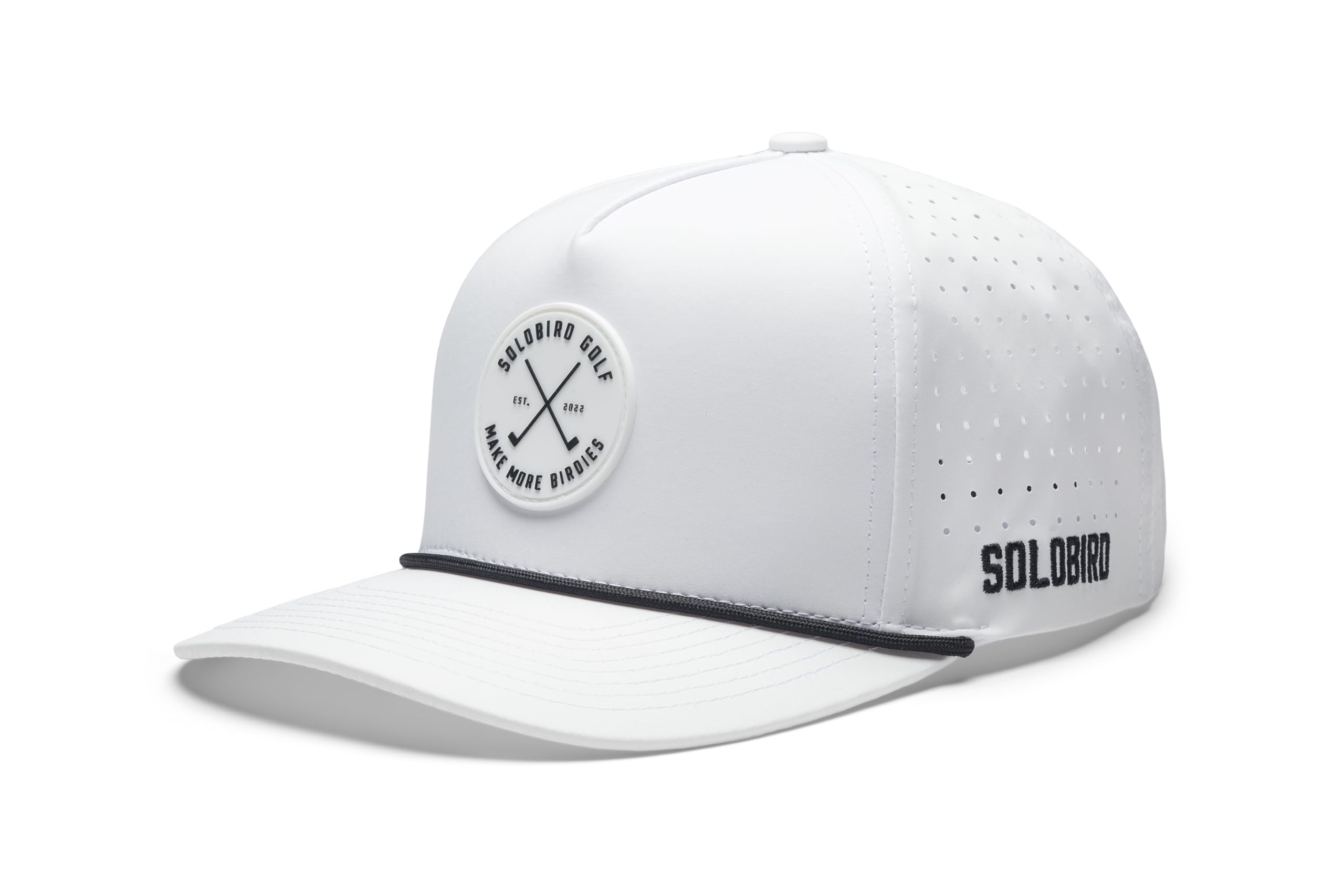 Golf Hat for Men - Golf Snapback - Fun Hat for Golfing - Golf Snapback for Men and Women - Make More Birdies, White, M/L