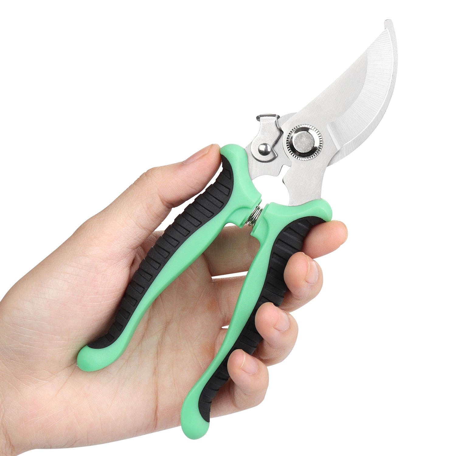 Heavy Duty Garden Pruner & Plant Cutter Scissor with Safety Lock - Carbon Steel Bypass Pruning Shears for Home Gardening, Flowers, and Branch Trimming (Multicolor, Manual)-image-27