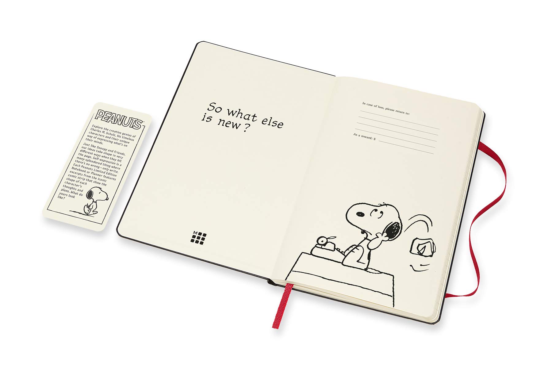 Moleskine - Agenda Settimanale 18 Mesi, Agenda Settimanale 2021/2022, Peanuts Edizione Limitata con Copertina Rigida e Chiusura ad Elastico, Formato Large 13 x 21 cm, Colore Nero, 208 Pagine