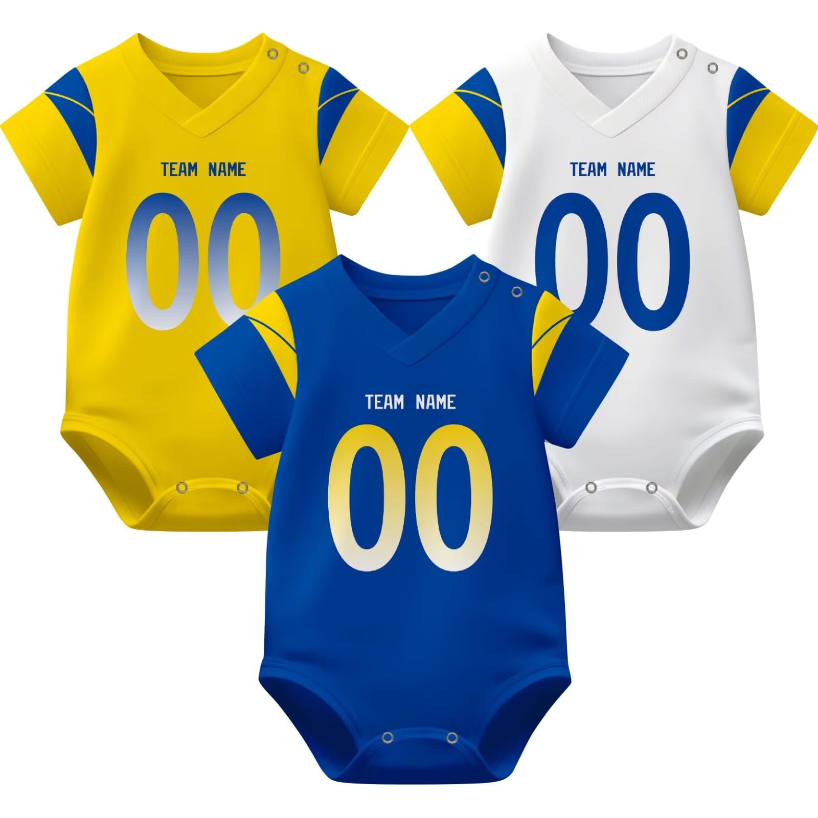KREDE Baby Clothes Unisex Bodysuit Jersey Style Custom Name Number for Baby Boys