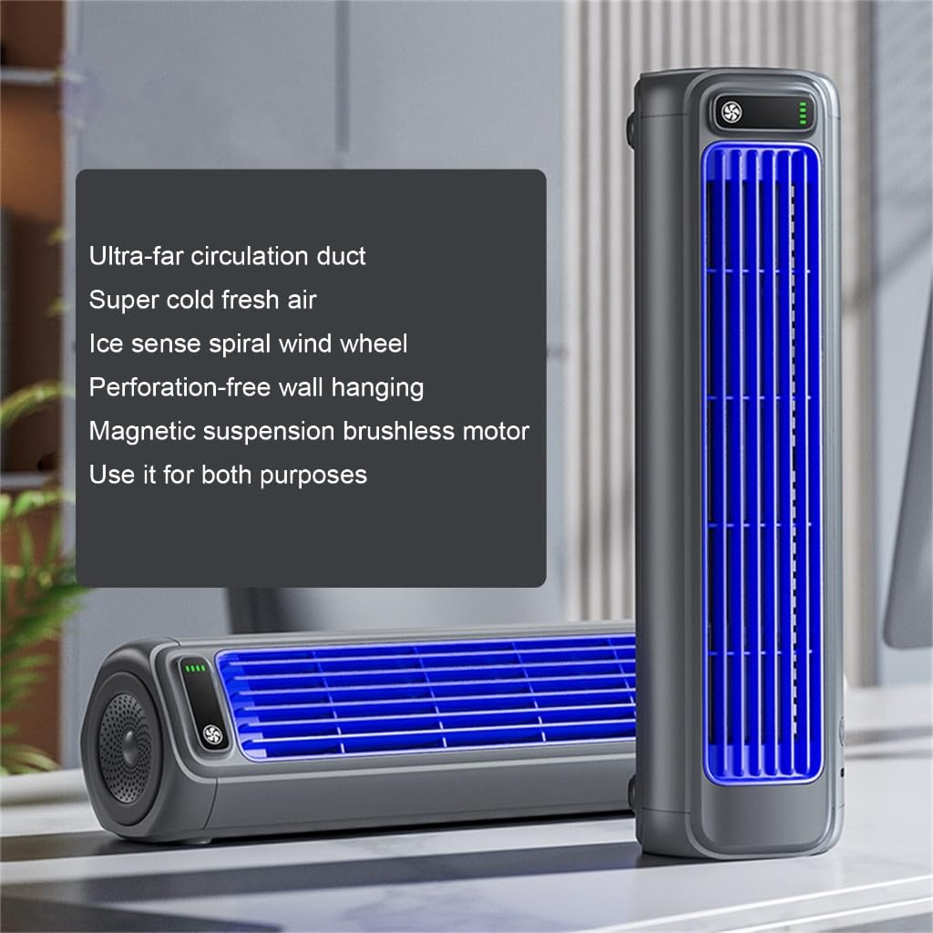 Ventilatore da tavolo silenzioso con velocità regolabile, ricaricabile, struttura ABS, adatto per uso multifunzionale in ufficio o a casa