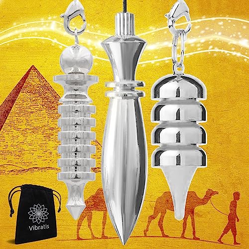 Pack de 3 Péndulos Egipcios para Radiestesia (Thot, ISIS, Osiris) | Péndulo de Radiestesia Emisores Receptores (Geobiología, Curación, Reiki, Adivinación, Radionica)