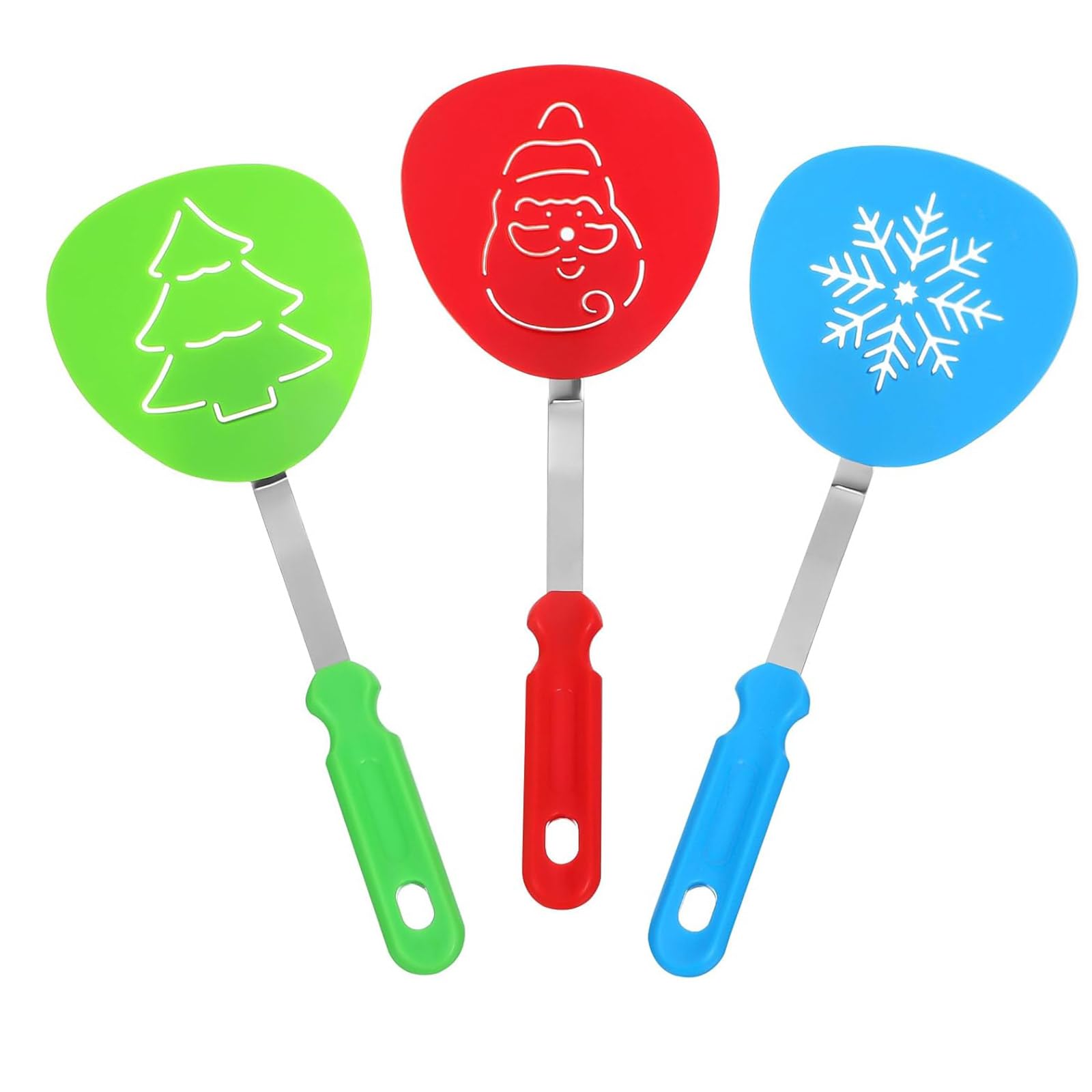 Spatules douces pour frire ustensiles cuisine solides lot 3 retourner aliments poele