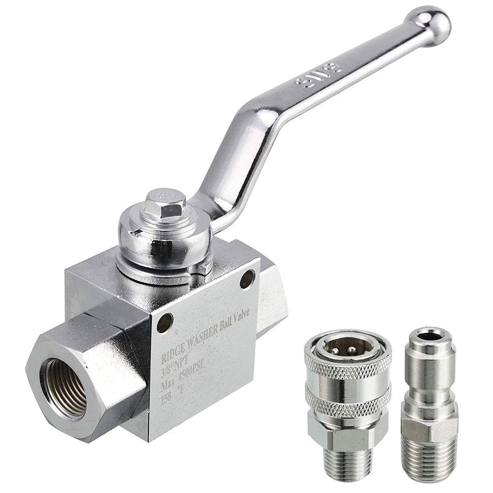 Set valvola a sfera ad alta pressione per tubo ad alta pressione, attacco rapido 3/8", 4500 PSI