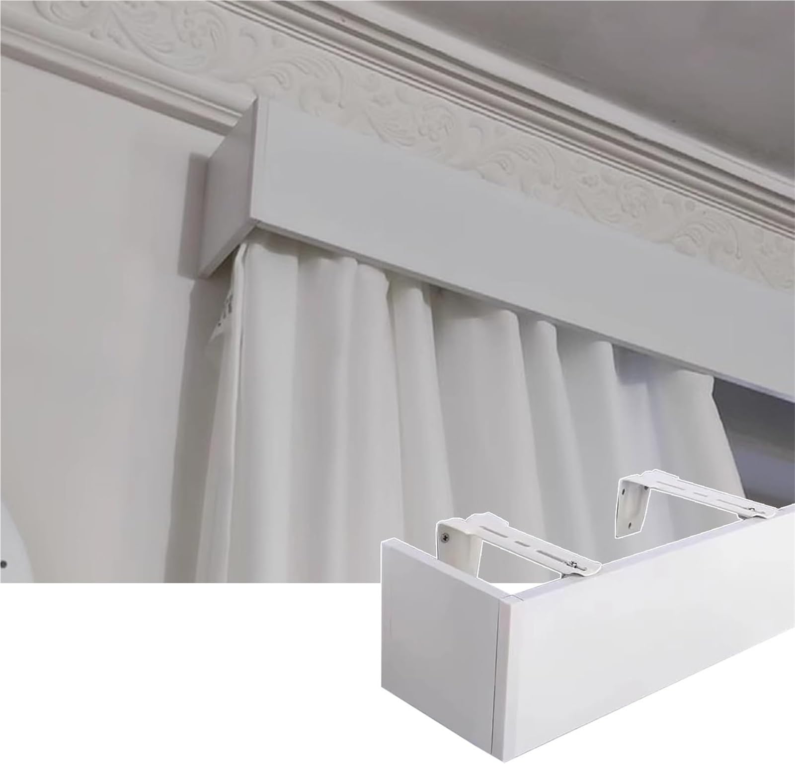 Cache-Rideau 590 cm : caisson élégant pour dissimuler vos stores enrouleurs avec style