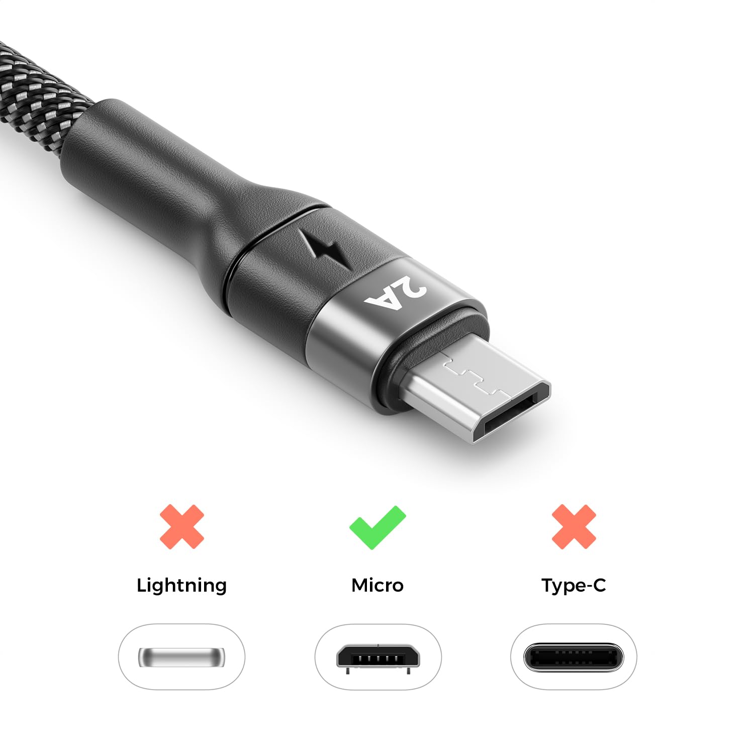 deleyCON 0,15m Krótki Kabel USB-C do Micro-USB - ładowanie i Synchronizacja, Telefon, Smartfon, Tablet, Kamera, Nawigacja, Kontroler itp.