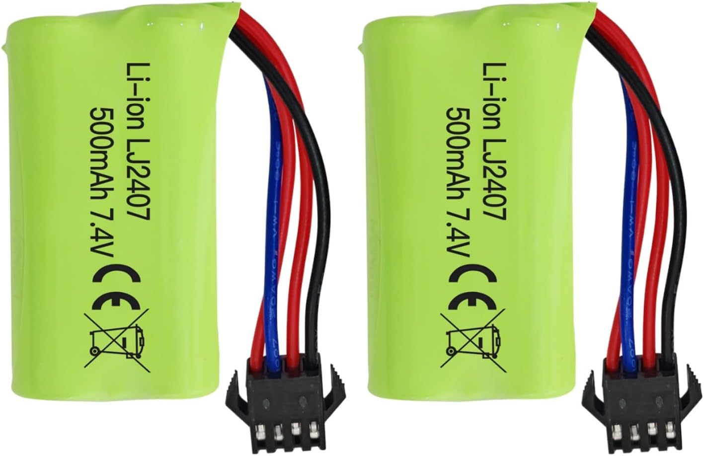 Fytoo Accessories 2PCS 7.4V 500mAh SM-4P Plug Battery for EC16 DE85 Remote Control Boat Spare Boat Model Car Model