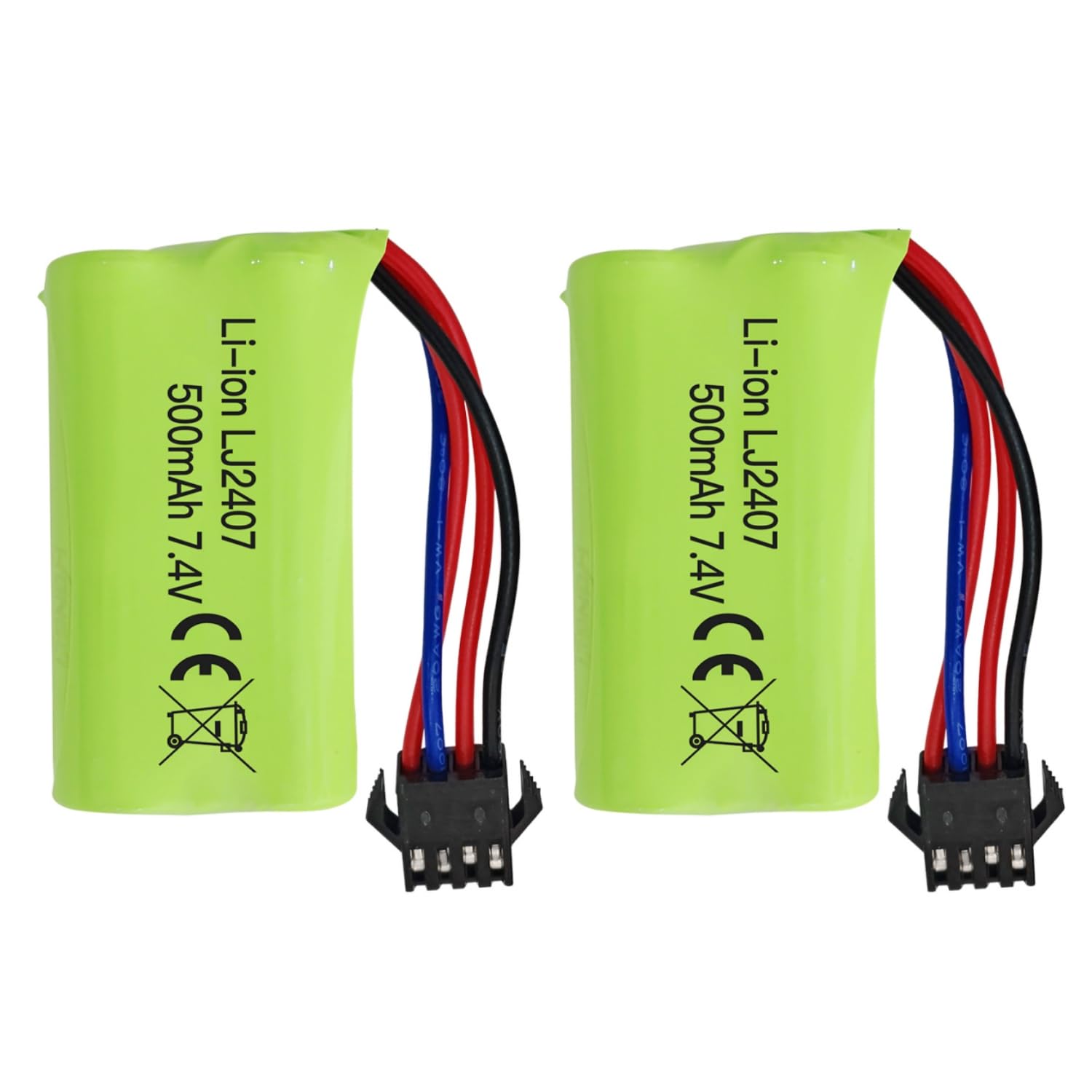 Fytoo Accessories 2PCS 7.4V 500mAh SM-4P Plug Battery for EC16 DE85 Remote Control Boat Spare Boat Model Car Model