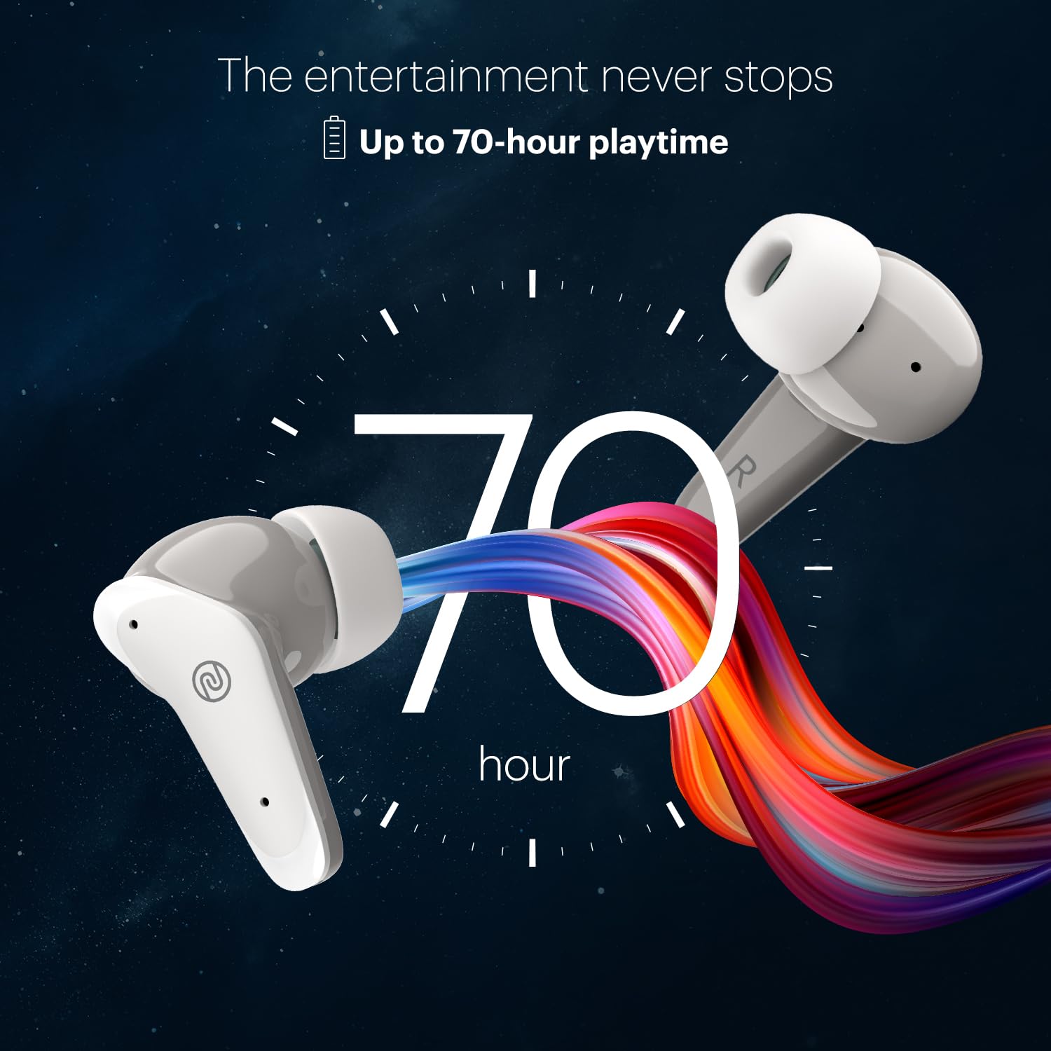 Noise Buds VS102 Plus Wireless Earbuds, Bluetooth Earbuds with 70H Playtime, Quad Mic ENC for Clear Calls, 11mm Drivers, Deep Bass, Instacharge, Bluetooth v5.3 (Calm White) — Amazon image 3