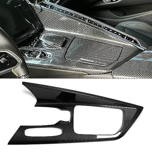 Yipmotiv Center Console Gear Shift Panel Cover Trim for Corvette C8 Z51 Z06 Stingray Coupe HTC 2020 2021 2022 2023 2024,Dry Carbon Fiber ffor Corvette C8 Center Consoles Overlay