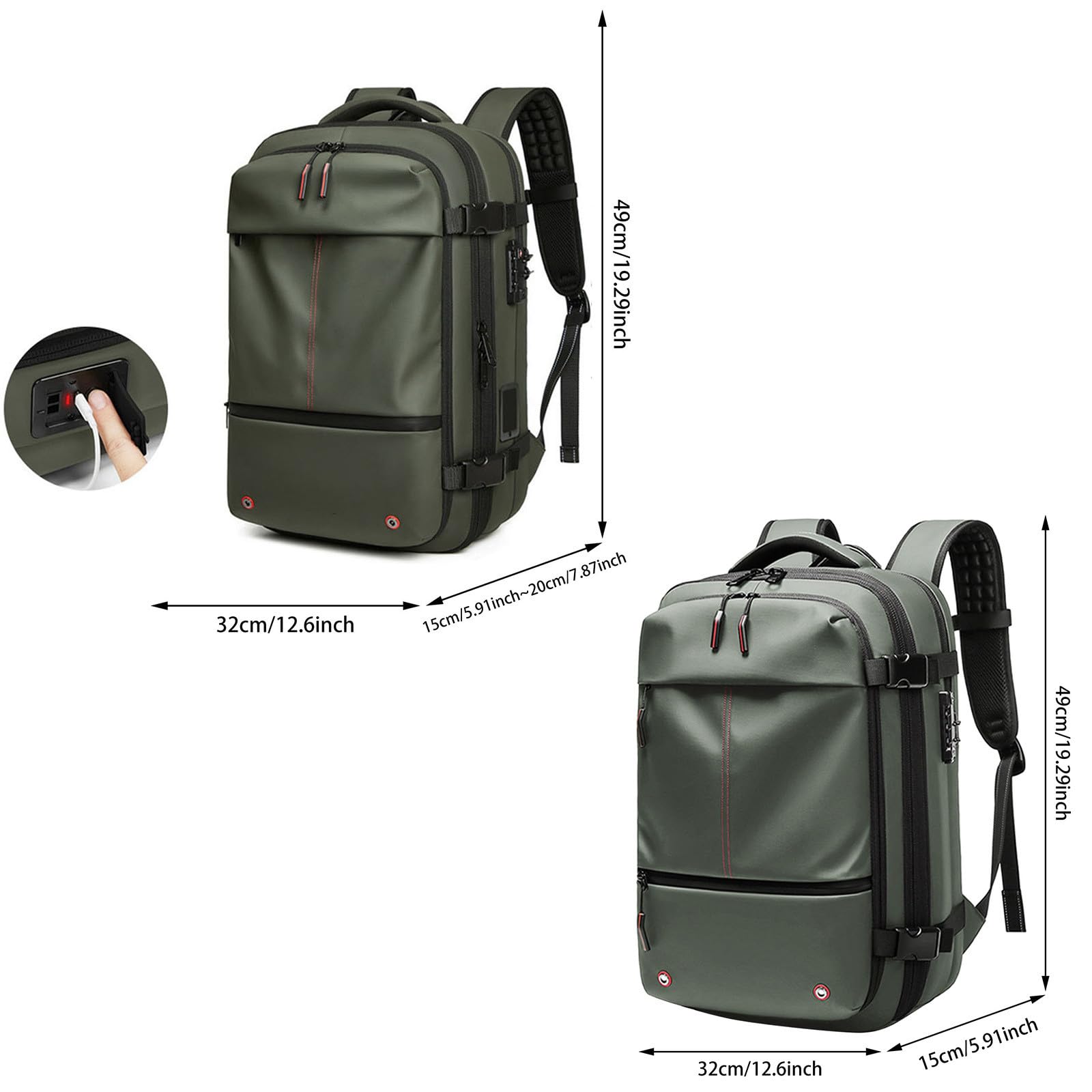 Générique Sac à dos de voyage sous vide pour homme, sacoche multifonctionnelle pour ordinateur, sac de compression sous vide, sac à dos grande capacité en TPU (BK2, One Size)