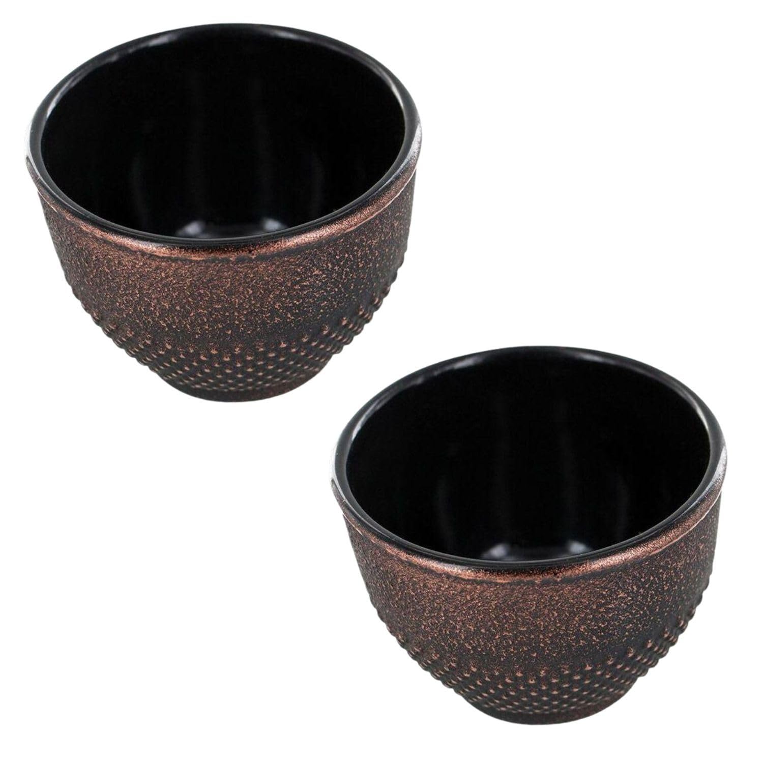 2 vasos de hierro fundido para té tazas Aromandise negro bronce de 0,15L