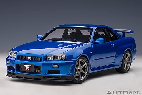 Miniatura 13 de AUTOart 118 Nissan Skyline GT-R (R34) V Spec II Bayside Blue Modelo Coche